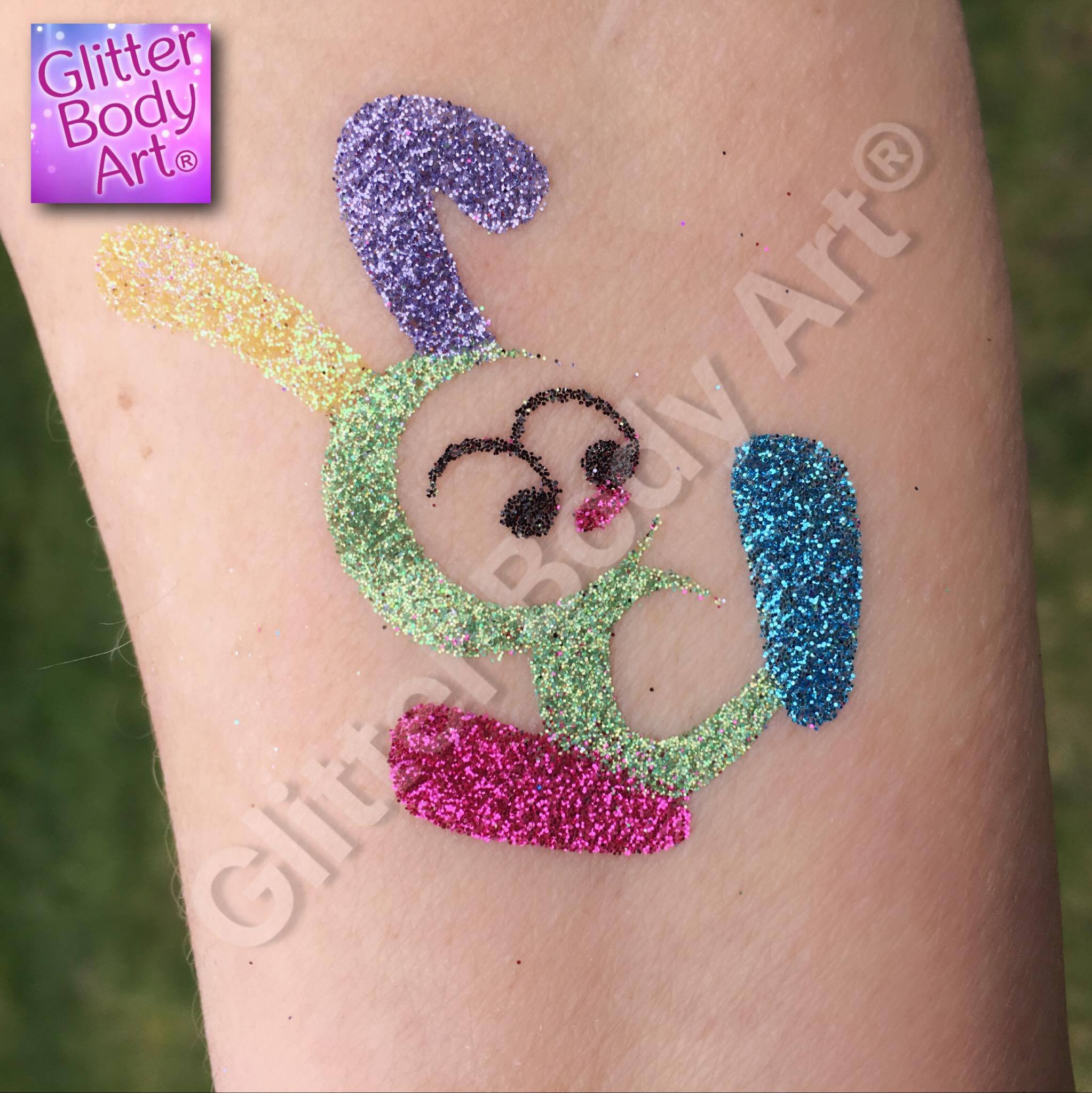 17200055_1832336190316930_330284753_o easter bunny temporary tattoo made into a glitter tattoo