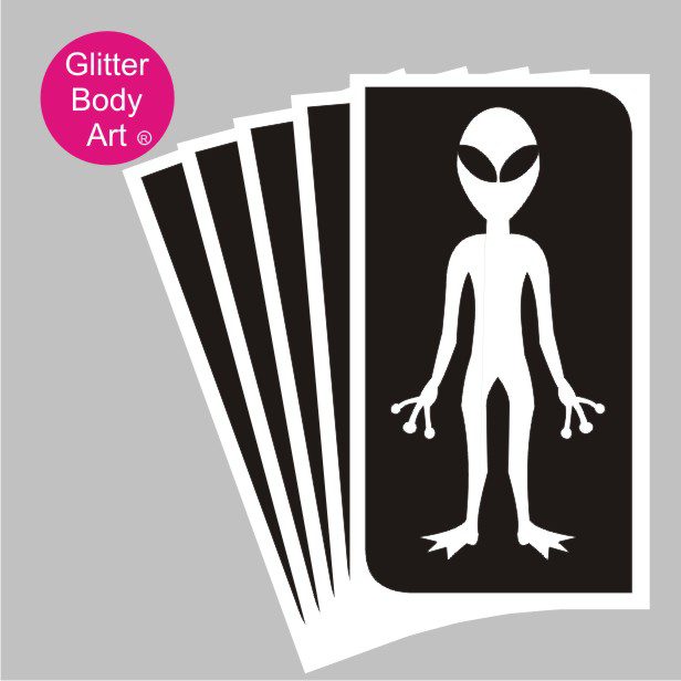 alien_glitter_tattoo_stencil_002 alien temporary tattoos, space themed stencils