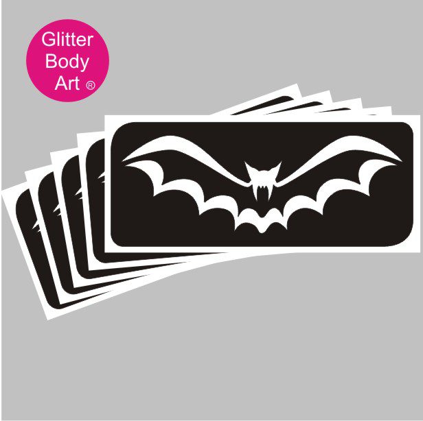 bat_glitter_tattoo_stencil_095 halloween bat temporary tattoo stencil