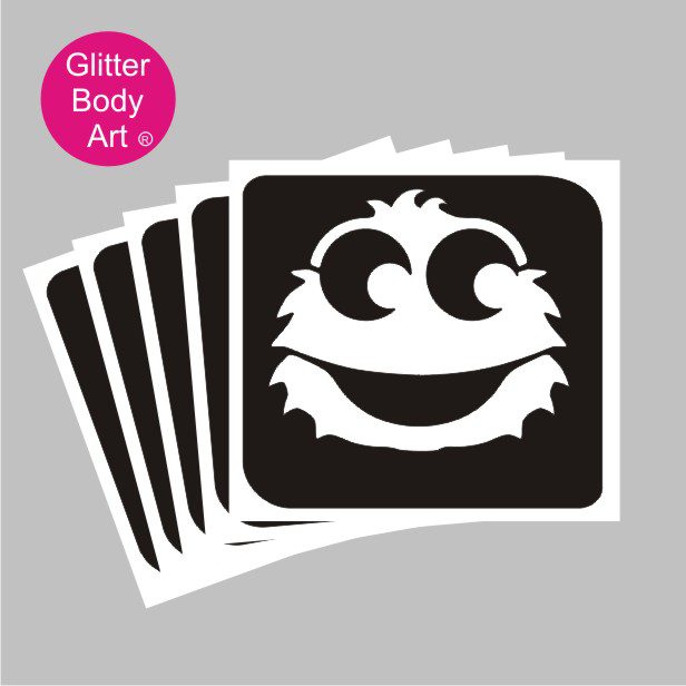 cookie_monster_glitter_tattoo_stencil_032 honey monster temporary tattoos, sesame street stencils