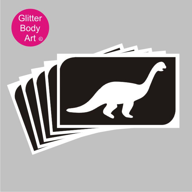dinosaur_glitter_tattoo_stencil_011 Brachiosaurus dinosaur temporary tattoo stencils