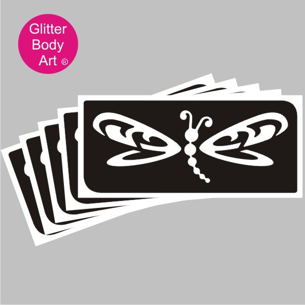 dragonfly_glitter_tattoo_stencil_085 pretty dragonfly temporary tattoo stencil