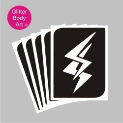 double lightening strike, temporary tattoo stencil
