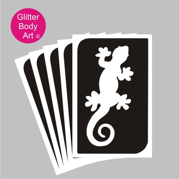 lizard_glitter_tattoo_stencil_009 lizard stencil, gecko temporary tattoo stencil