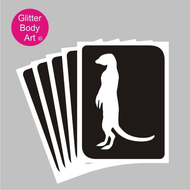 meerkat_glitter_tattoo_stencil_025 Meerkat Temporary tattoos stencil