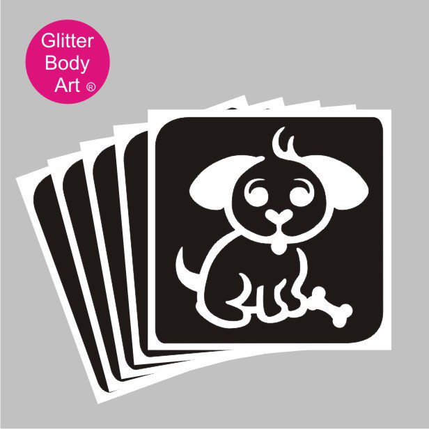 puppy glitter tattoo stencil 301 puppy temporary tattoo stencil