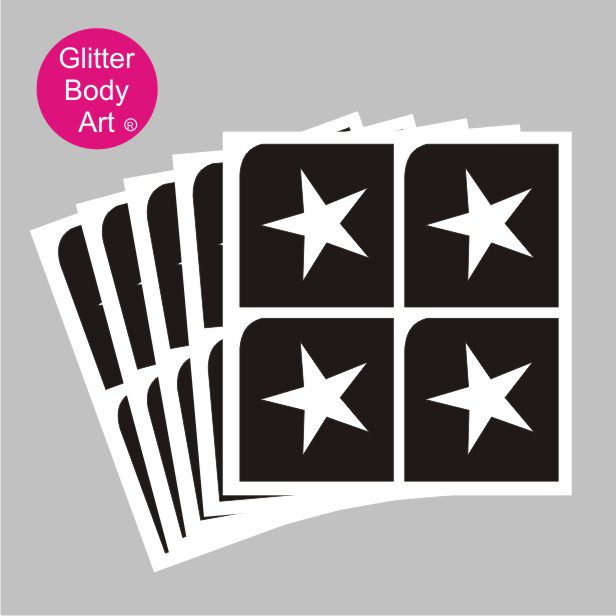 stars glitter tattoo stencil 235 four mini star temporary tattoo stencils