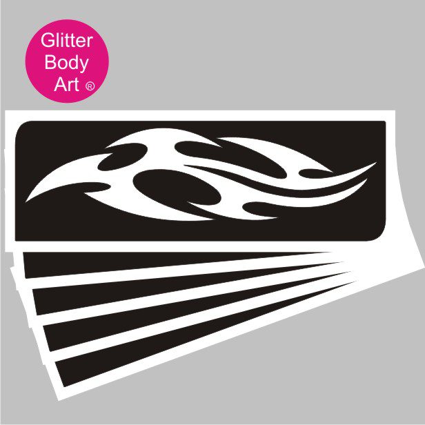 tribal_glitter_tattoo_stencil_070 tribal design temporary tattoo stencil for boys
