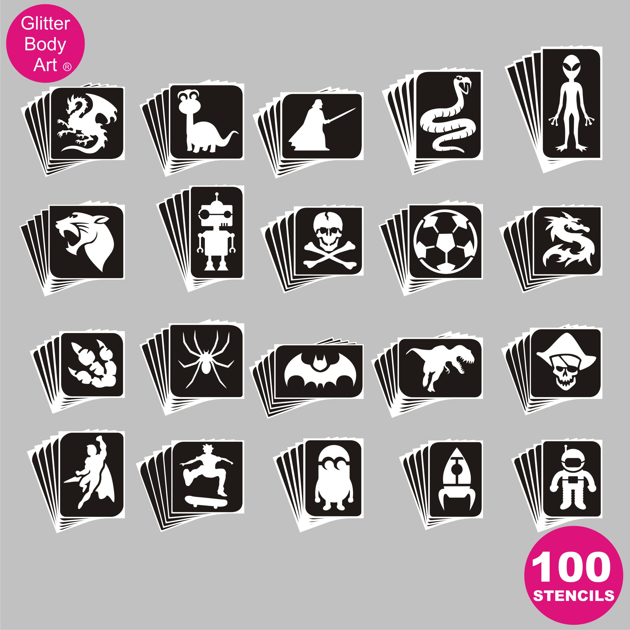 100_pack_boys 100 boys temporary tattoo stencils