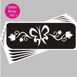 large butterfly temorary tattoo stencil and floral temporary tattoo stencil