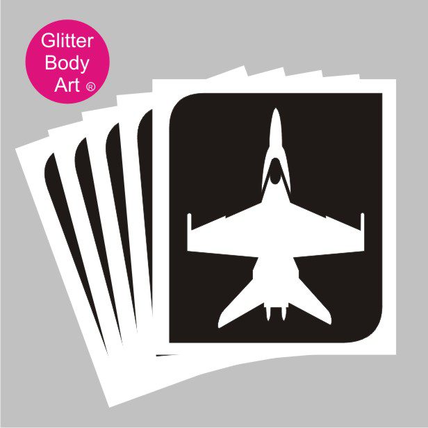 fighter_jet_glitter_tattoo_stencil_047 RAF fighter jet temporary tattoo stencil, air show stencils