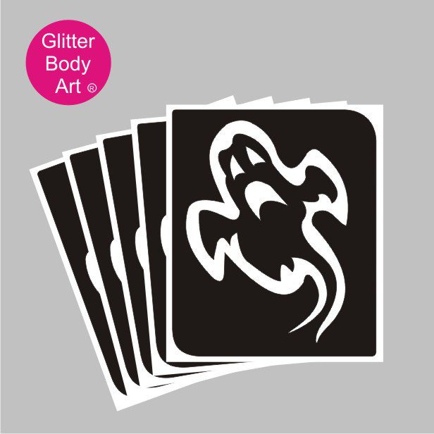 ghost glitter tattoo stencil 193 halloween ghost temporary tattoo stencil set of 5