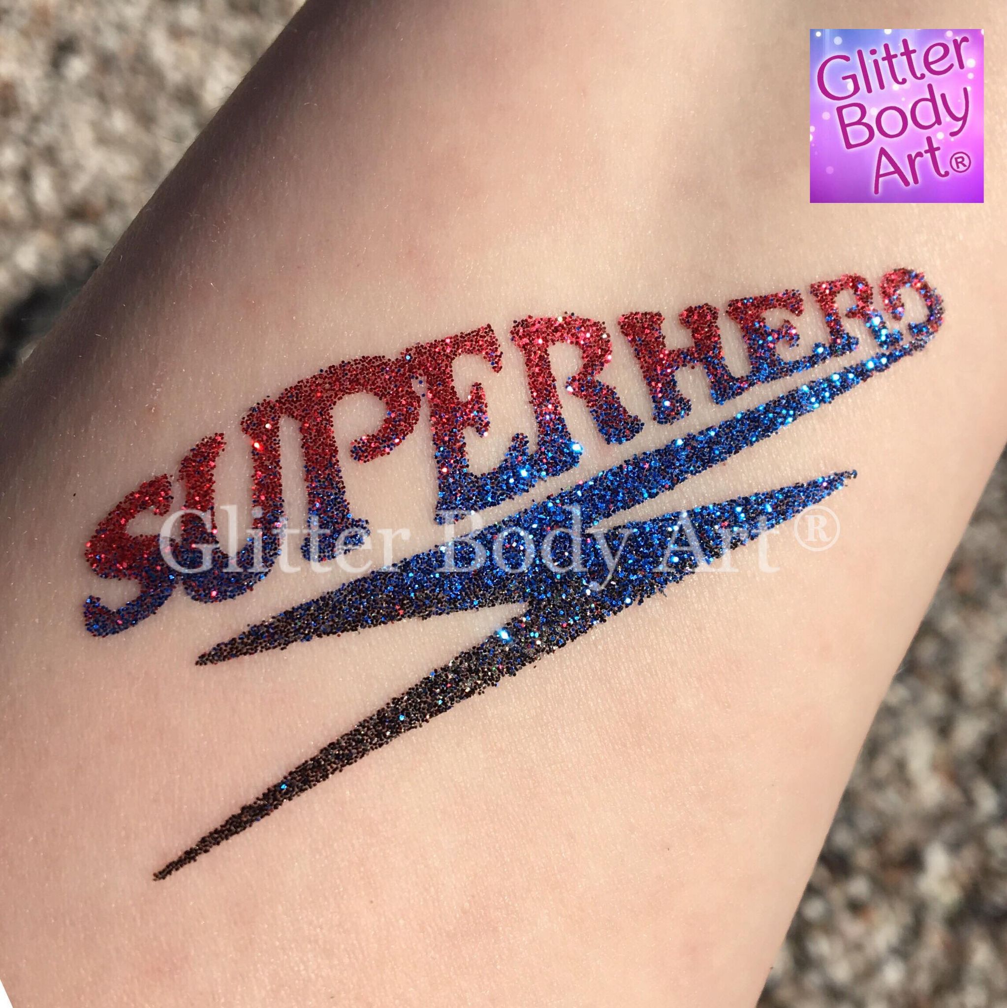 superhero superhero temporary tattoo stencil for boys, superhero glitter tattoo