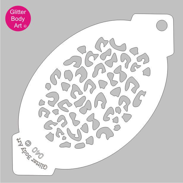 cheeta_print_face_paint_stencil_040 cheetah print facepainting stencil, craft stencil, cake stencil, body art stencil