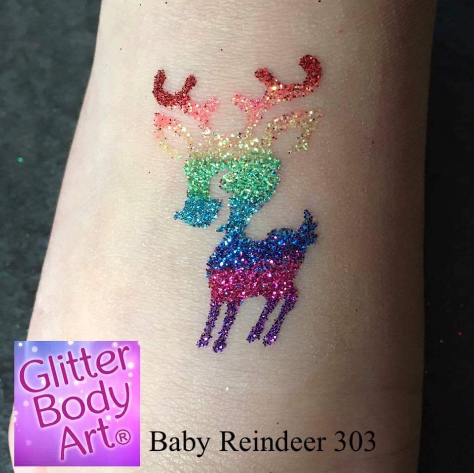 baby reindeer Baby Reindeer Christmas temporary tattoo stencil
