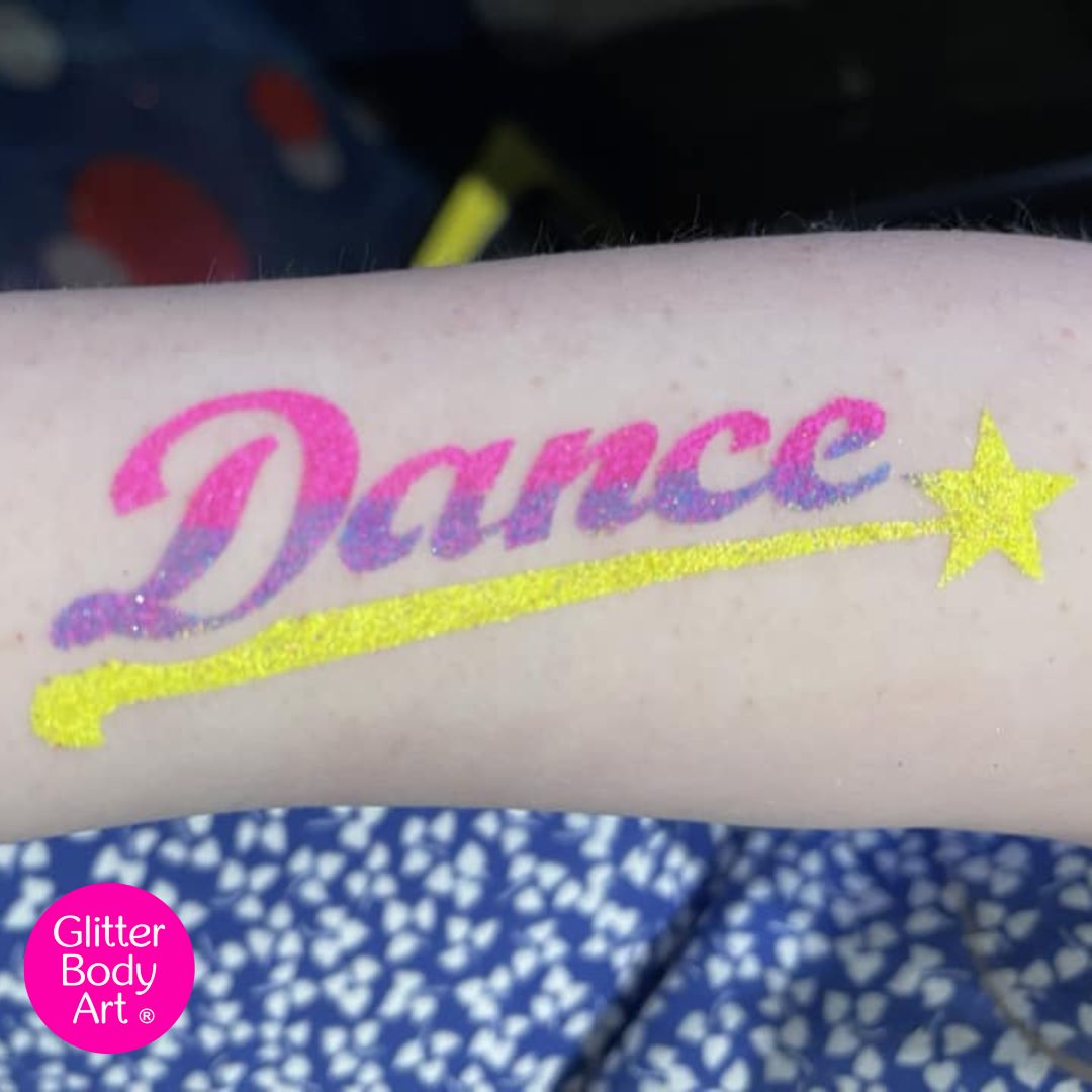 Dance glitter tattoo stencil dance glitter tattoo stencil