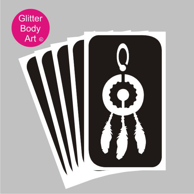 dream catcher glitter tattoo stencil 349 dreamcatcher temporary tattoo stencil