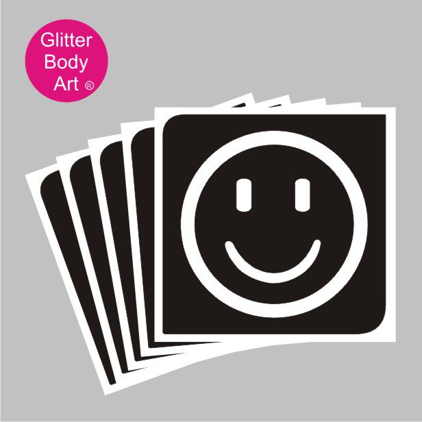 emoji glitertattoo stencil 331 smiling emoji temporary tattoo stencil