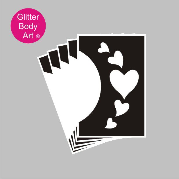 ebony_v_glitter_tattoo_stencil_006 heart temporary tattoo for the face