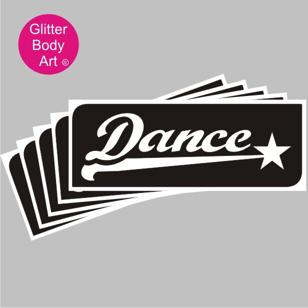 dance_glitter_tattoo_stencil_135 dance wordart temporary tattoo stencil