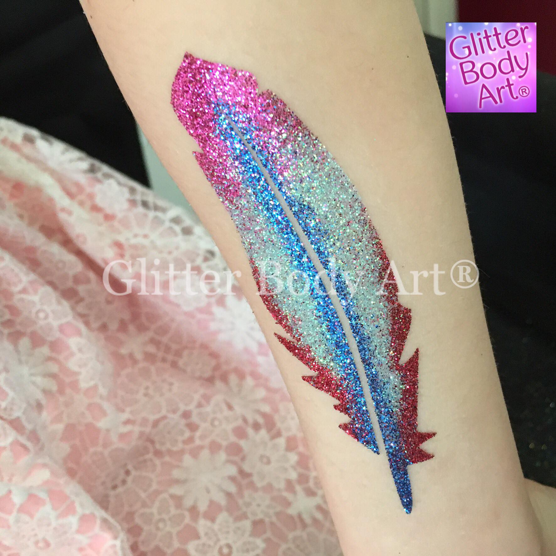 Feather Glitter Tattoo Stencil feather temporary tattoo stencil for feather glitter tattoo