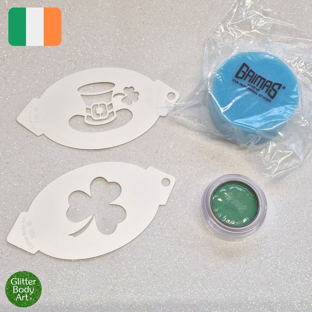 ireland face painting kit Ireland face painting kit Irish reusable stencils Grimas face paint