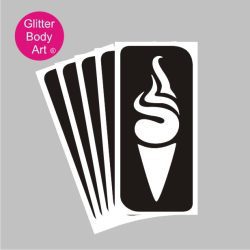 Ice cream temporary tattoo stencil