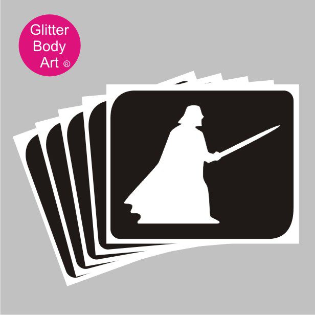 darth vader glitter tattoo stencil 375 star wars temporary tattoo stencils, darth vadar with saber tattoos