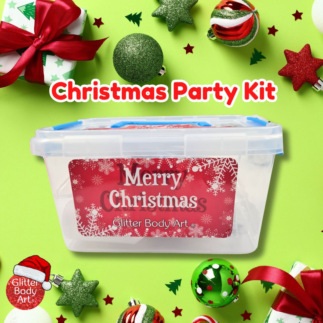 christmas party kit box (1) christmas party kit, full of festive glitter tattoos