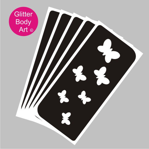 butterfly glitter tattoo stencil 212 flying butterflies temporary tattoos stencil
