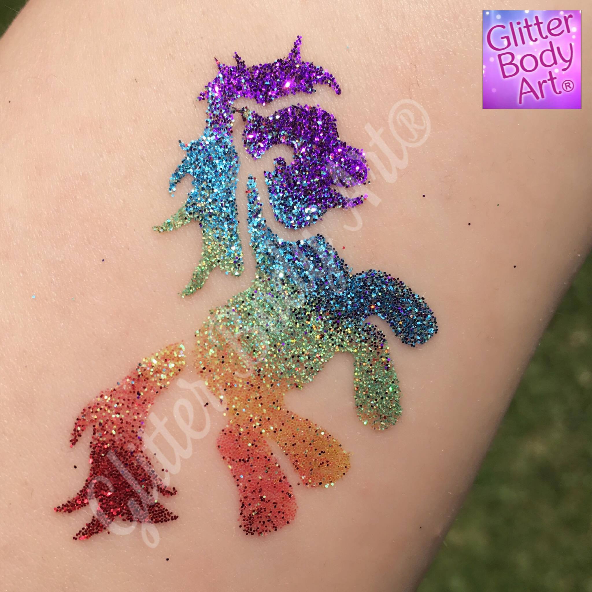 pony My little pony temporary tattoo stencil for birthday party glitter tattoo