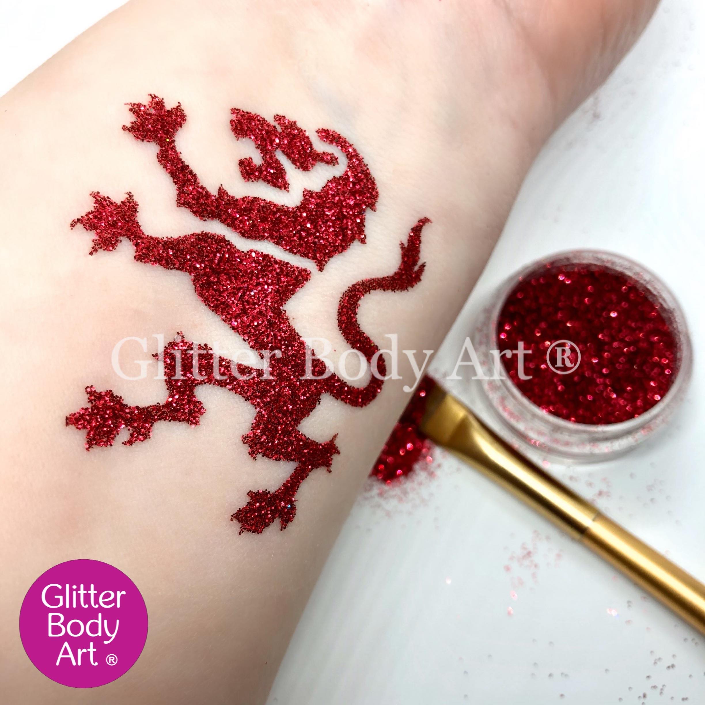 England Lion english lion temporary tattoo stencil - english rugby glitter tattoo