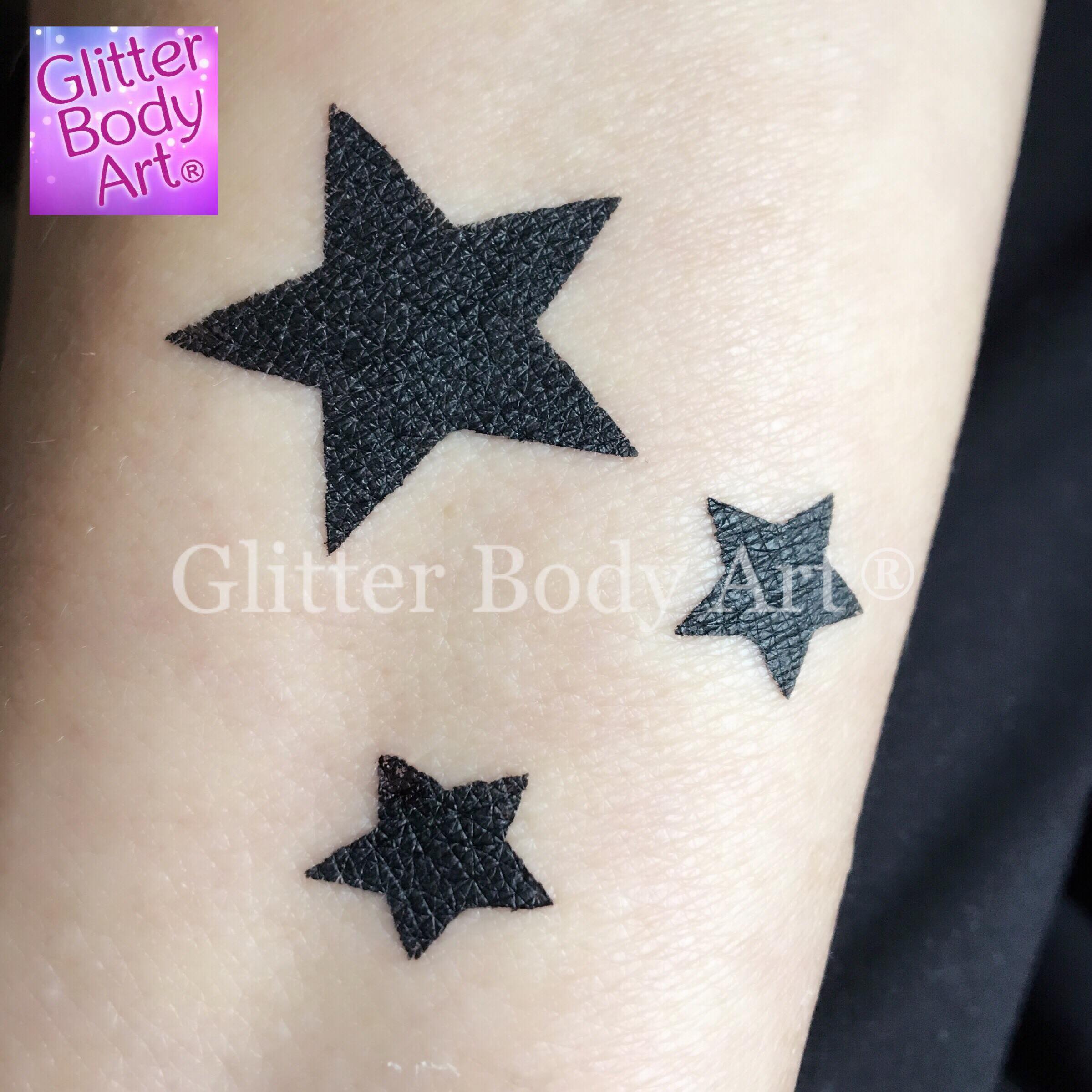 Inkatoo Stars black ink temporary tattoo stars