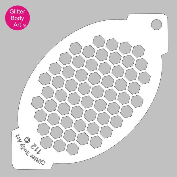 hexagon_face_paint_stencil_112 hexagon design face paint body art stencil