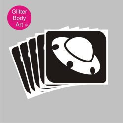 flying saucer stencil, spaceship temporary tattoo stencil