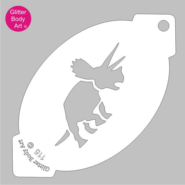 dinosaur_face_paint_stencil_115 triceratops dinosaur face paint stencil
