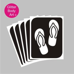 pair of summer flip flops, Moana flipflops temporary tattoo stencil