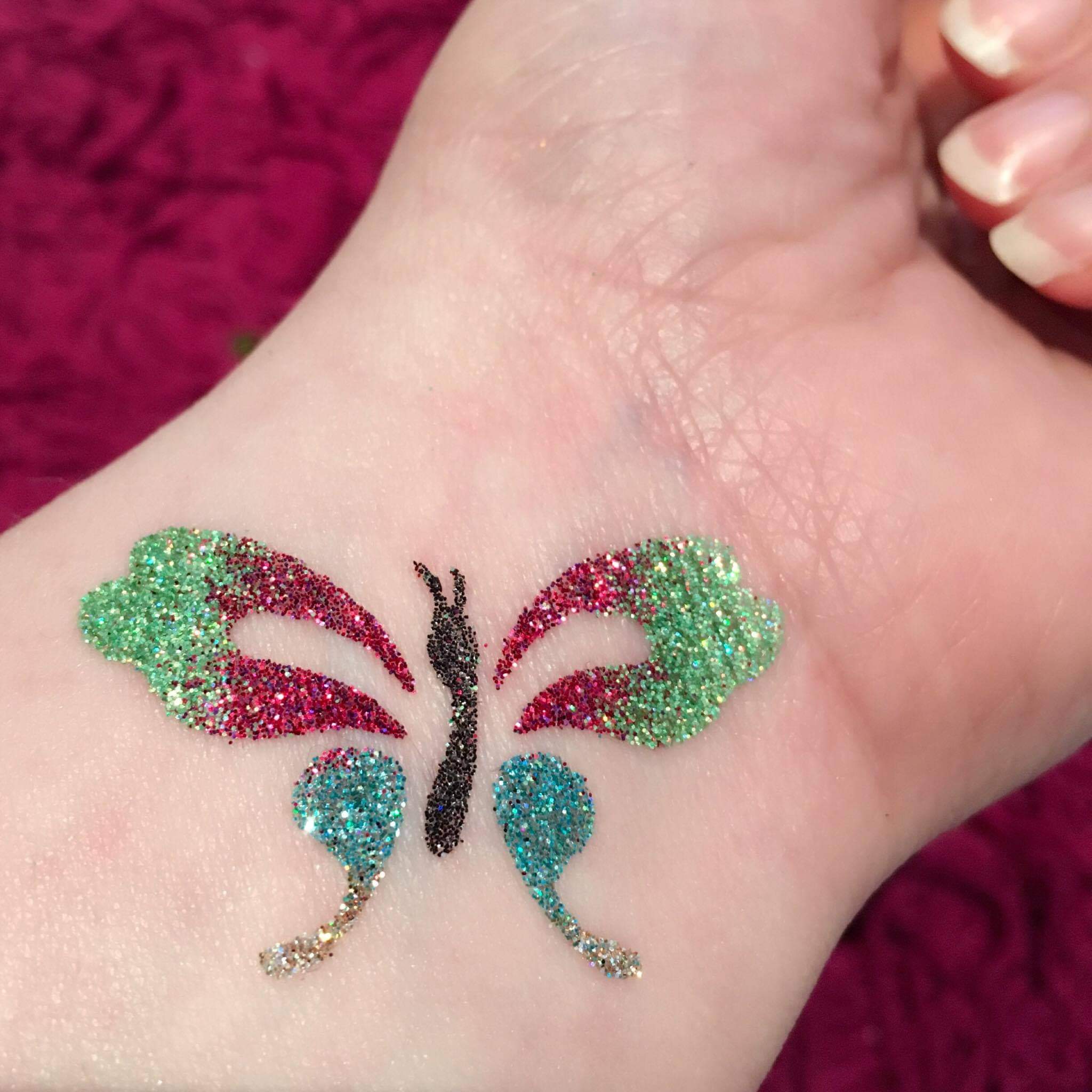 butterfly pretty butterfly glitter tattoo, temporary tattoos for kids