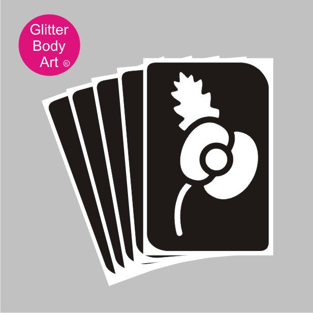 poppy glitter tattoo stencil 440 poppy temporary tattoo stencil, Remembrance Sunday Poppy Stencil