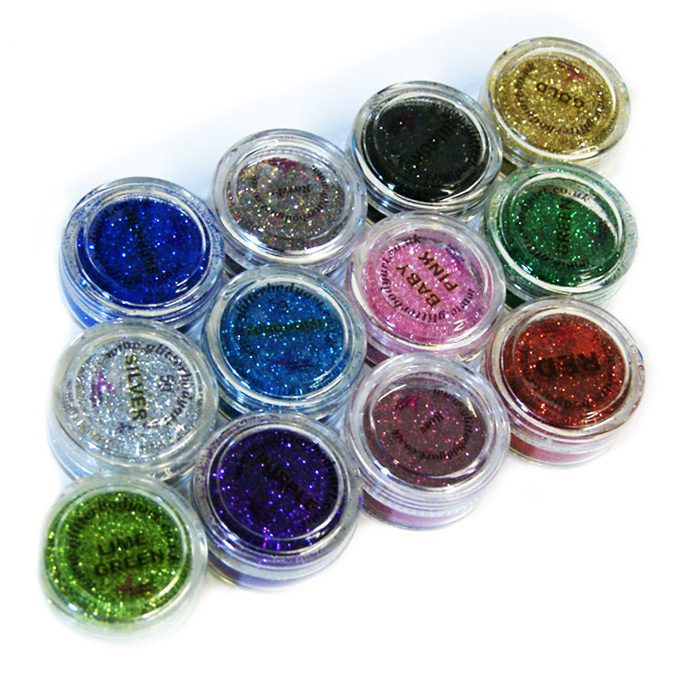 Bumper-Kit-Standard-Colours body glitter collection for bumper temporary tattoo kit