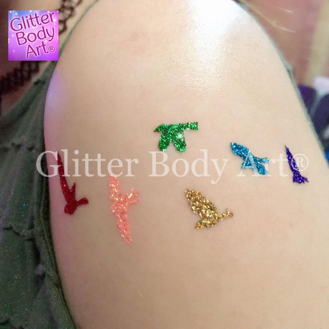Birds iconic flying birds temporary tattoo stencil