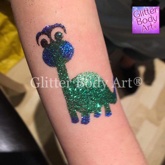 Dippy dinsoaur Dinosaur temporary tattoo stencil for boys dinosaur party glitter tattoos