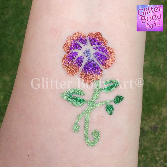 Flower789 flower temporary tattoo, flower stencil for glitter tattoos