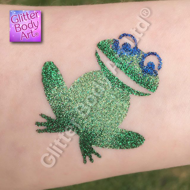 Froggy Princess and the Frog glitter tattoo stencil template
