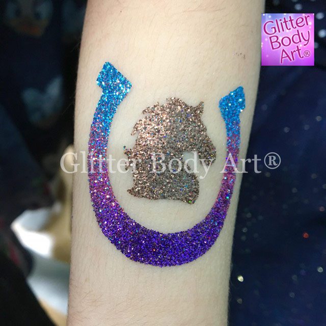 Horseshoe Horseshow temporary tattoo stencil for horse shows and events