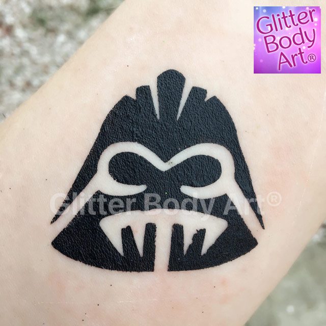 darth darth vadar temporary tattoo stencil, boys glitter tattoos, star war stencils