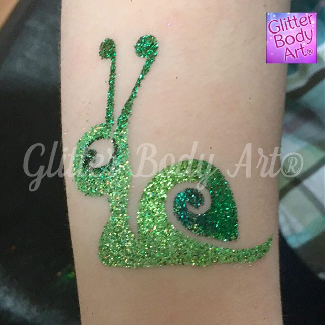 Snail snail temporary tattoo stencil for kids