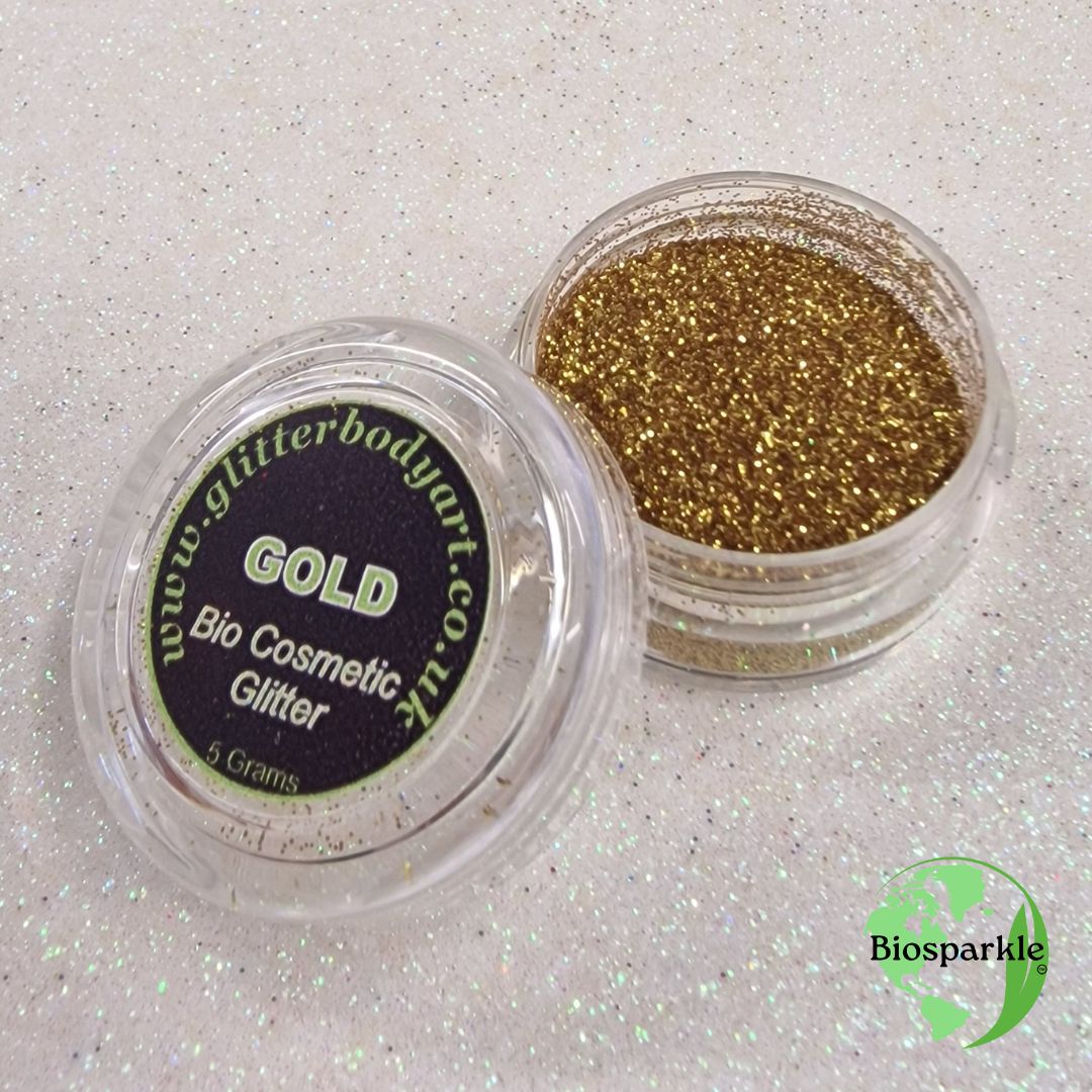 Gold bioglitter Bioglitter - environmentally friendly glitter makeup