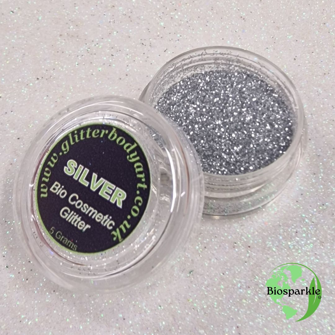 Silver bioglitter Bioglitter - environmentally friendly glitter makeup
