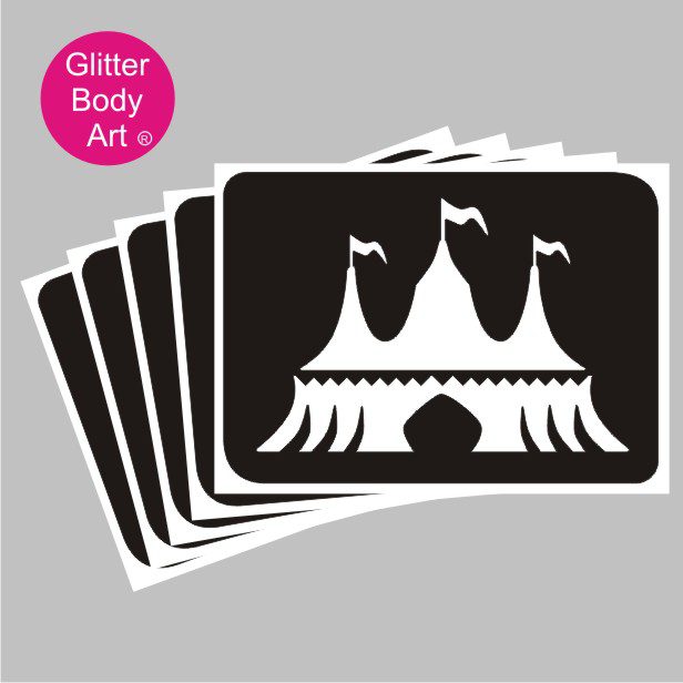 circus tent glitter tattoo stencil 453 Greatest Showman Stencil, Circus Tent temporary tattoo stencil